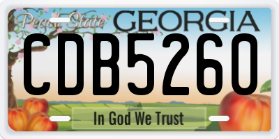 GA license plate CDB5260