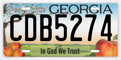 GA license plate CDB5274
