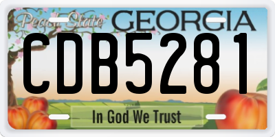 GA license plate CDB5281