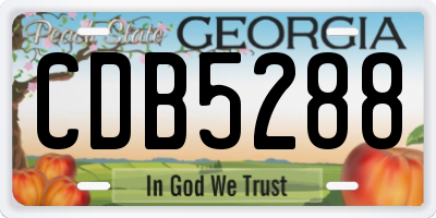 GA license plate CDB5288