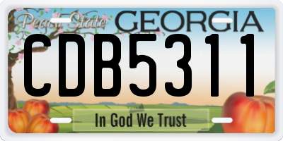 GA license plate CDB5311