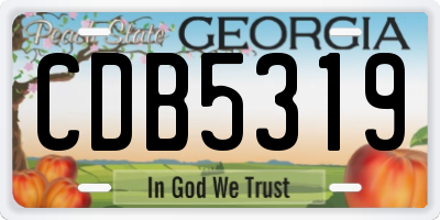GA license plate CDB5319