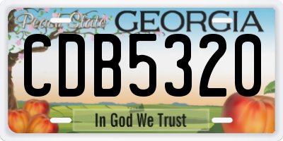 GA license plate CDB5320