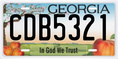GA license plate CDB5321