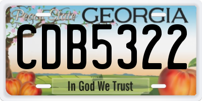 GA license plate CDB5322