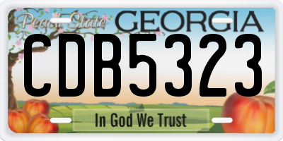 GA license plate CDB5323