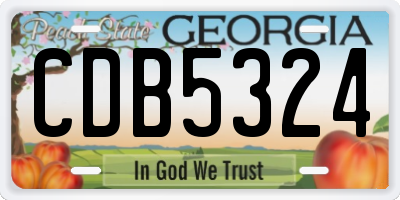 GA license plate CDB5324
