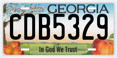 GA license plate CDB5329