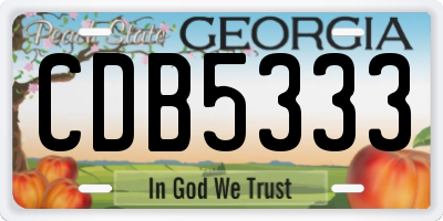 GA license plate CDB5333