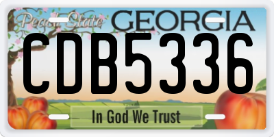 GA license plate CDB5336