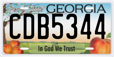 GA license plate CDB5344