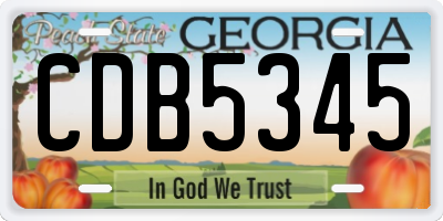 GA license plate CDB5345