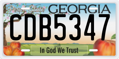 GA license plate CDB5347
