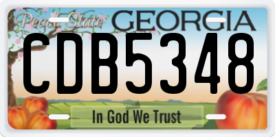 GA license plate CDB5348