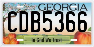 GA license plate CDB5366