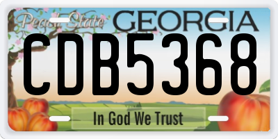 GA license plate CDB5368