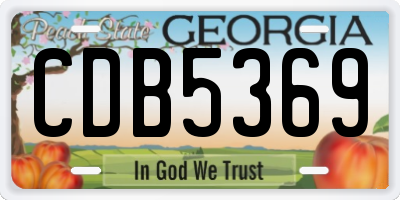 GA license plate CDB5369