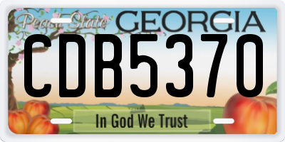 GA license plate CDB5370