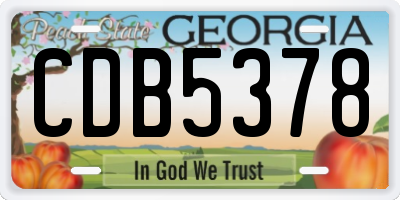 GA license plate CDB5378