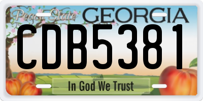 GA license plate CDB5381