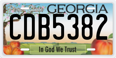 GA license plate CDB5382
