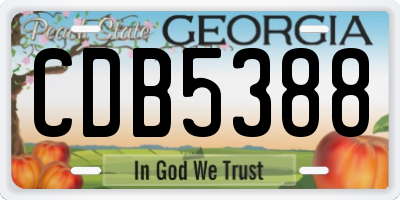 GA license plate CDB5388