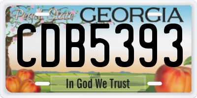 GA license plate CDB5393