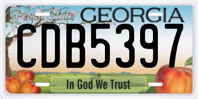 GA license plate CDB5397