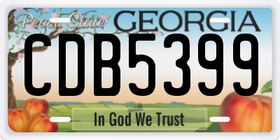 GA license plate CDB5399
