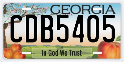 GA license plate CDB5405
