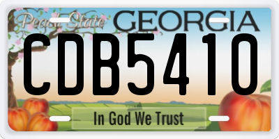 GA license plate CDB5410