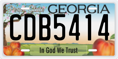 GA license plate CDB5414