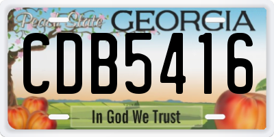GA license plate CDB5416