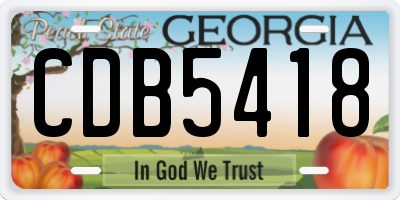 GA license plate CDB5418