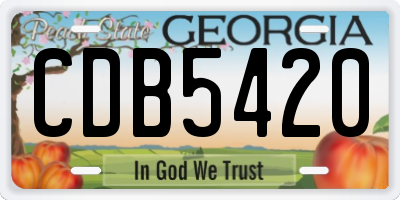 GA license plate CDB5420
