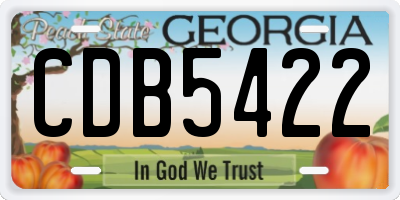 GA license plate CDB5422
