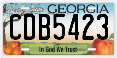 GA license plate CDB5423