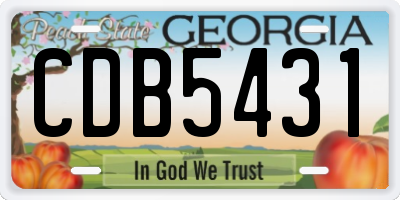 GA license plate CDB5431