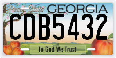 GA license plate CDB5432