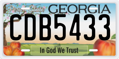 GA license plate CDB5433