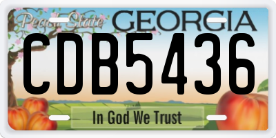 GA license plate CDB5436