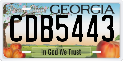 GA license plate CDB5443