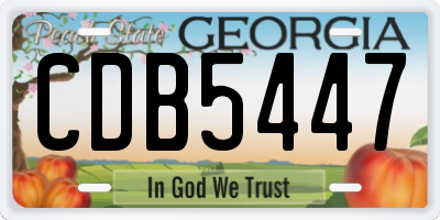 GA license plate CDB5447