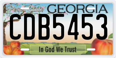 GA license plate CDB5453