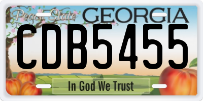 GA license plate CDB5455