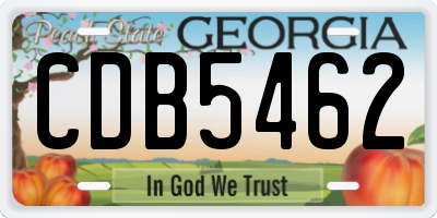 GA license plate CDB5462