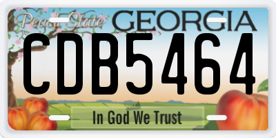 GA license plate CDB5464