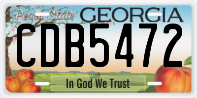 GA license plate CDB5472
