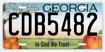 GA license plate CDB5482