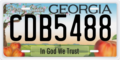 GA license plate CDB5488